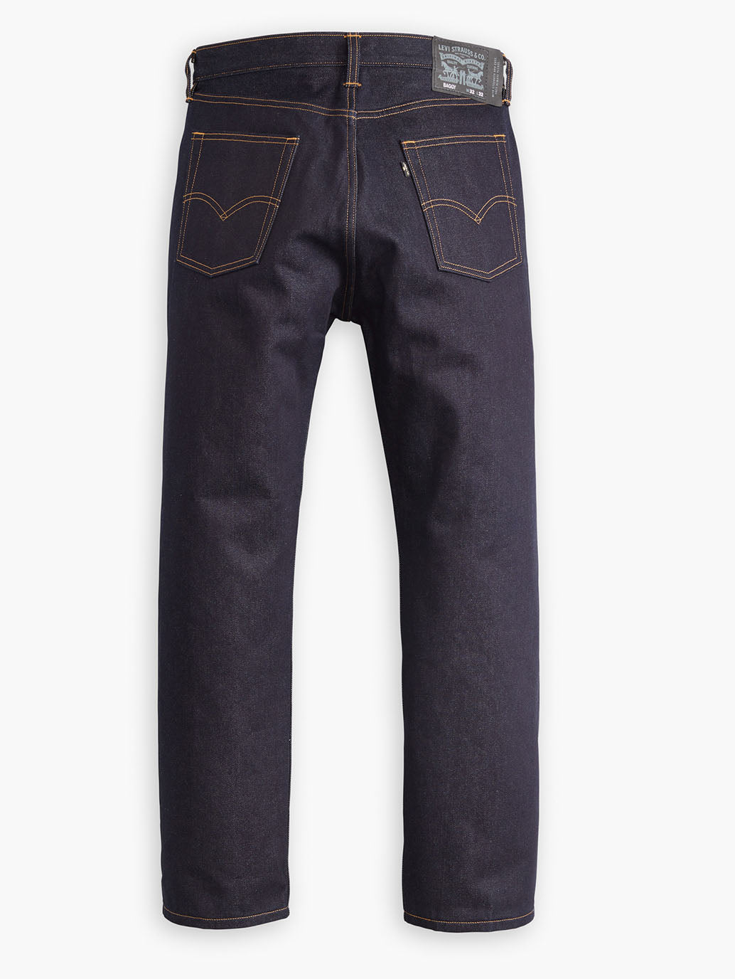 Men's Black Loose Fit Mid Rise Jeans - Flatlay View