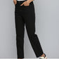 Women's Black Wedgie Straight Fit Mid Rise Jeans - 2 View