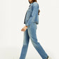 Women's Blue Wedgie Straight Fit High Rise Jeans - Elevated View