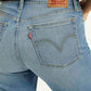Women's Blue Wedgie Straight Fit High Rise Jeans - Detail View