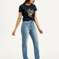 Women's Blue Wedgie Straight Fit High Rise Jeans - Side View