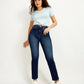 Women's Navy Blue Wedgie Straight Fit Mid Rise Jeans - Elevated View