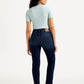 Women's Navy Blue Wedgie Straight Fit Mid Rise Jeans - Back View