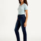 Women's Navy Blue Wedgie Straight Fit Mid Rise Jeans - Side View