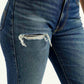 Women's Blue Wedgie Straight Fit High Rise Jeans - Detail View