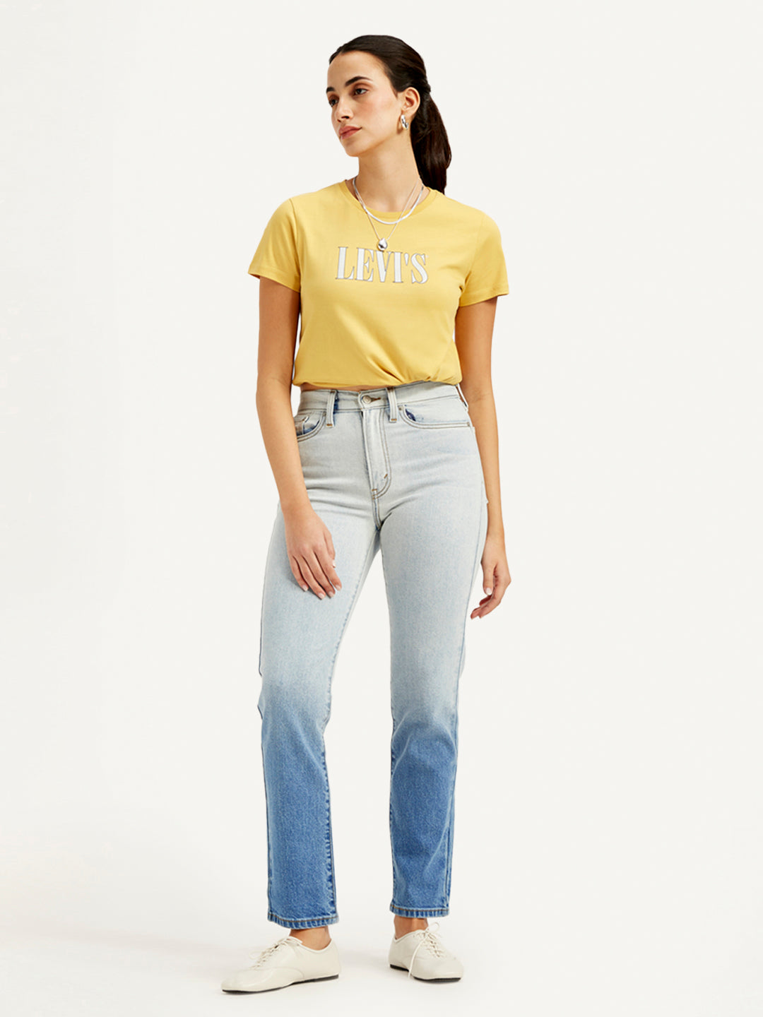 Women's Blue Wedgie Straight Fit High Rise Jeans