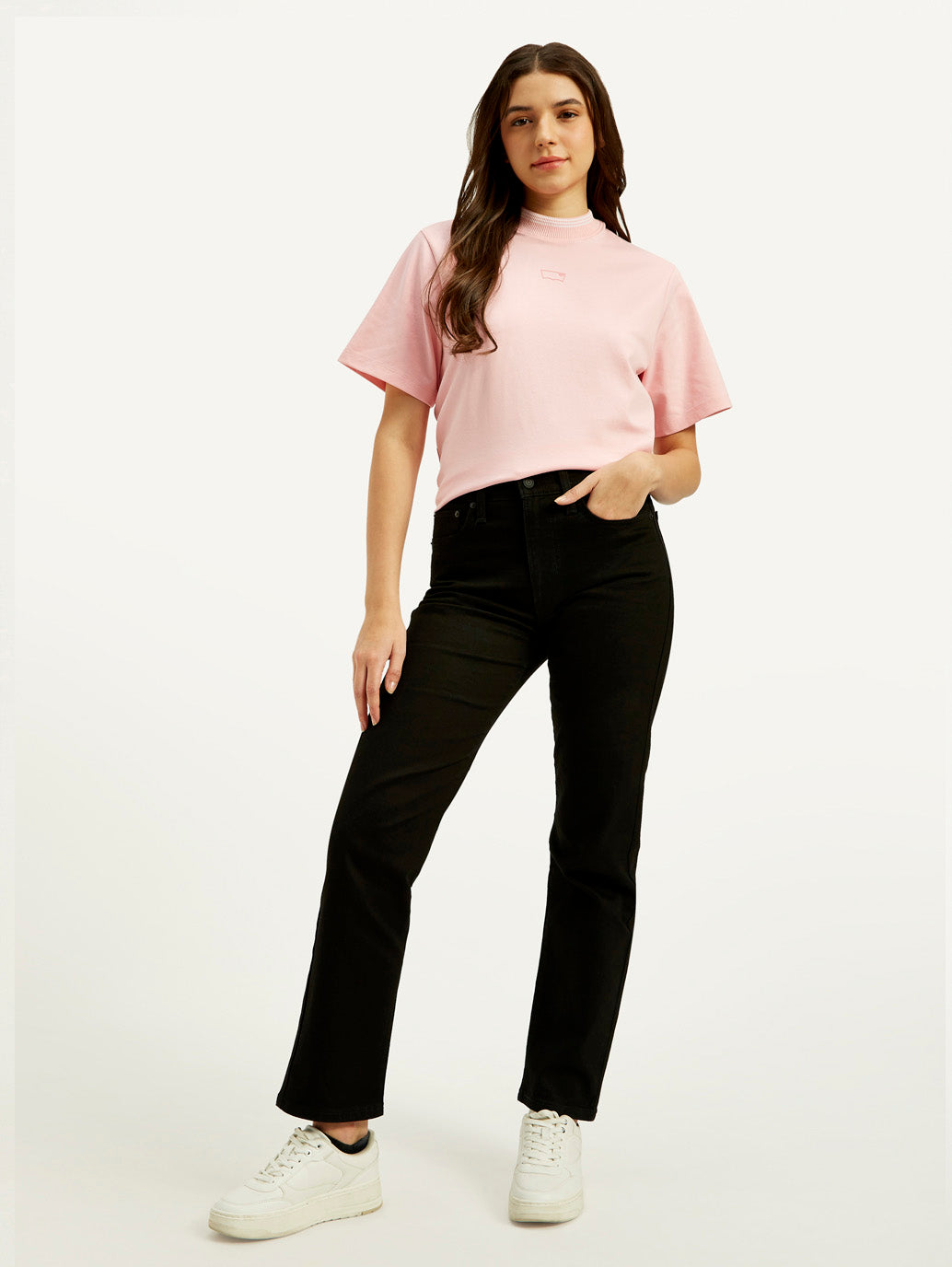 Women's Black Wedgie Straight Fit High Rise Jeans