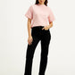 Women's Black Wedgie Straight Fit High Rise Jeans - Front View