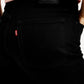 Women's Black Wedgie Straight Fit High Rise Jeans - Detail View