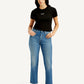 Women's Blue Wedgie Straight Fit Mid Rise Jeans - Front View