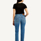 Women's Blue Wedgie Straight Fit Mid Rise Jeans - Back View