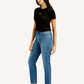 Women's Blue Wedgie Straight Fit Mid Rise Jeans - Side View