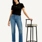 Women's Blue Wedgie Straight Fit Mid Rise Jeans - Styleshot View