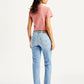 Women's Blue Wedgie Straight Fit Mid Rise Jeans - Back View