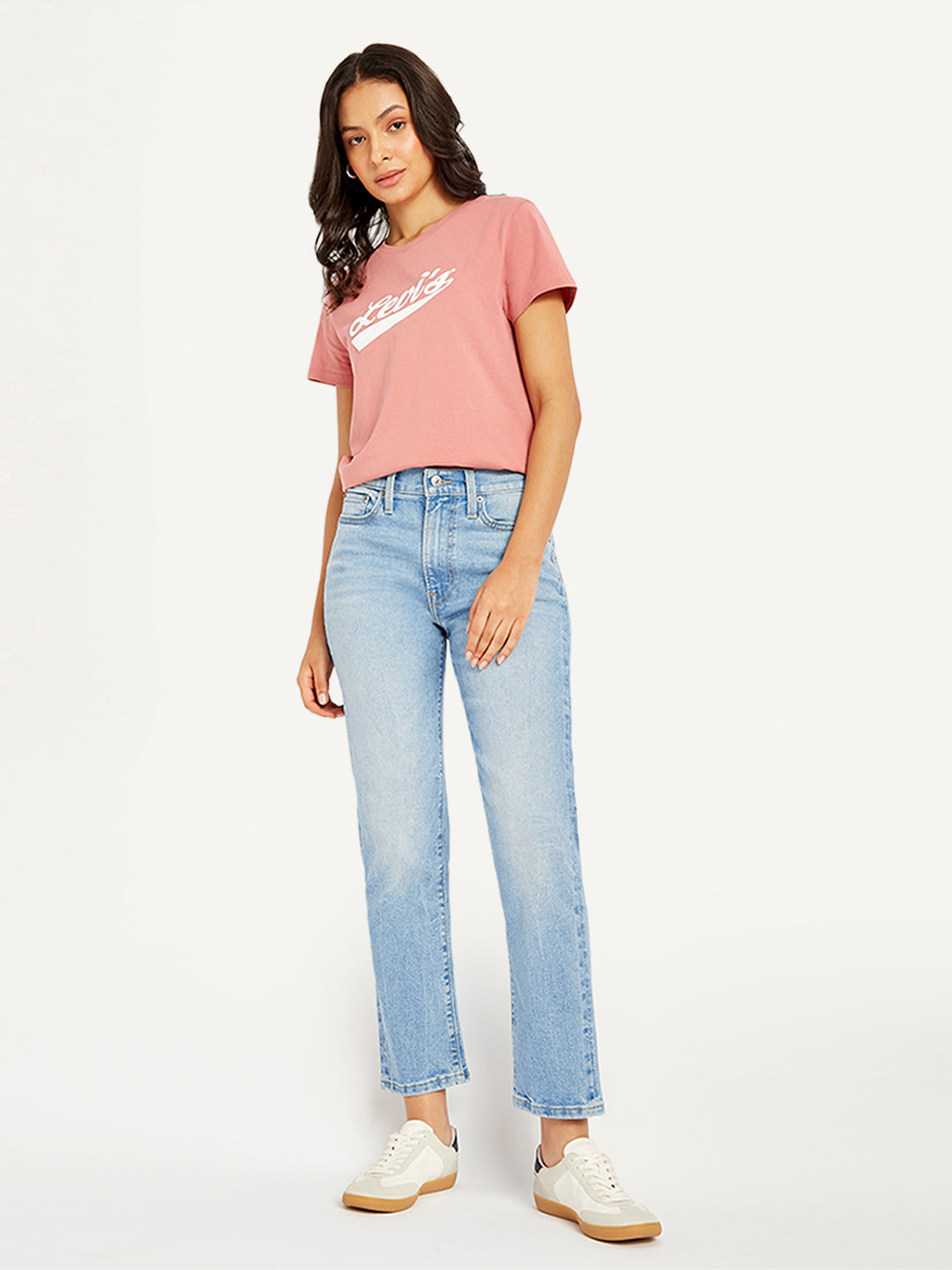 Women's Blue Wedgie Straight Fit Mid Rise Jeans