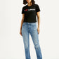 Women's Light Blue Wedgie Straight Fit Mid Rise Jeans - Front View