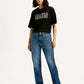 Women's Blue Wedgie Straight Fit Mid Rise Jeans - Front View