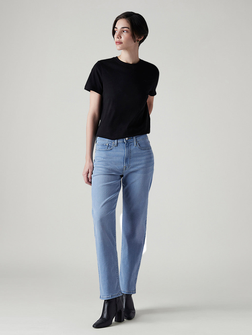 Women's Light Blue Wedgie Straight Fit Mid Rise Jeans