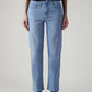 Women's Light Blue Wedgie Straight Fit Mid Rise Jeans - Front View