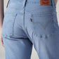 Women's Light Blue Wedgie Straight Fit Mid Rise Jeans - Detail View