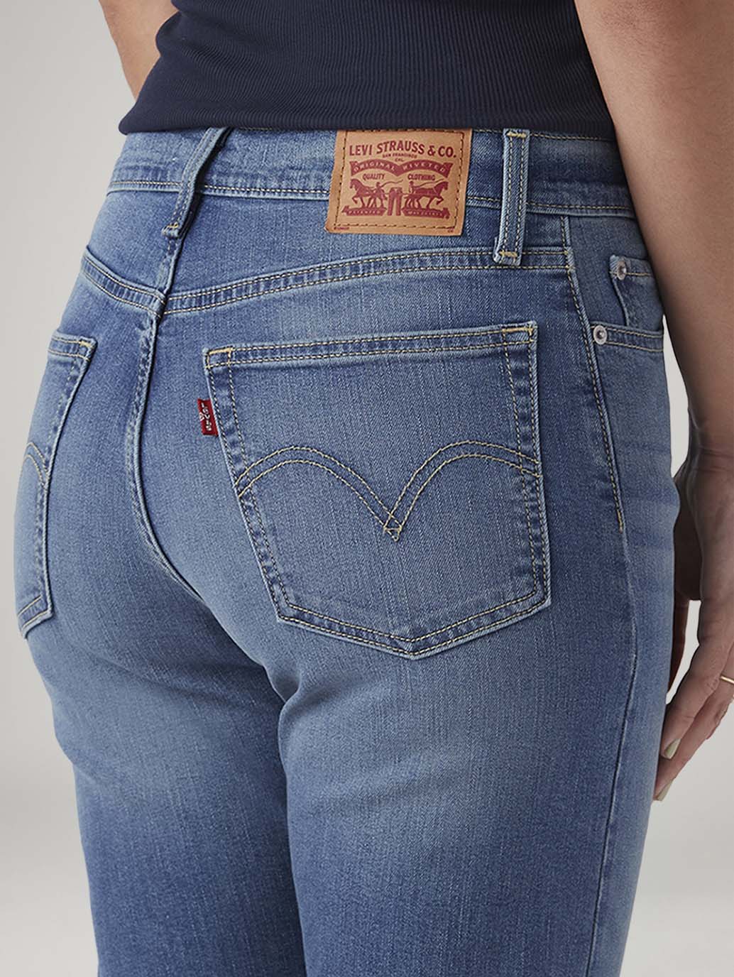 Women's Blue Wedgie Straight Fit High Rise Jeans - 20 View