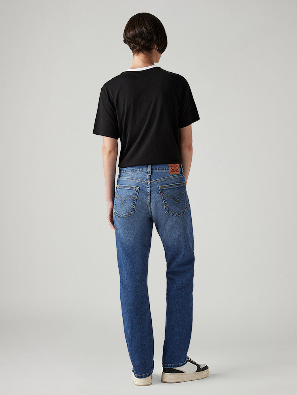Women's Blue Wedgie Straight Fit High Rise Jeans - Back View