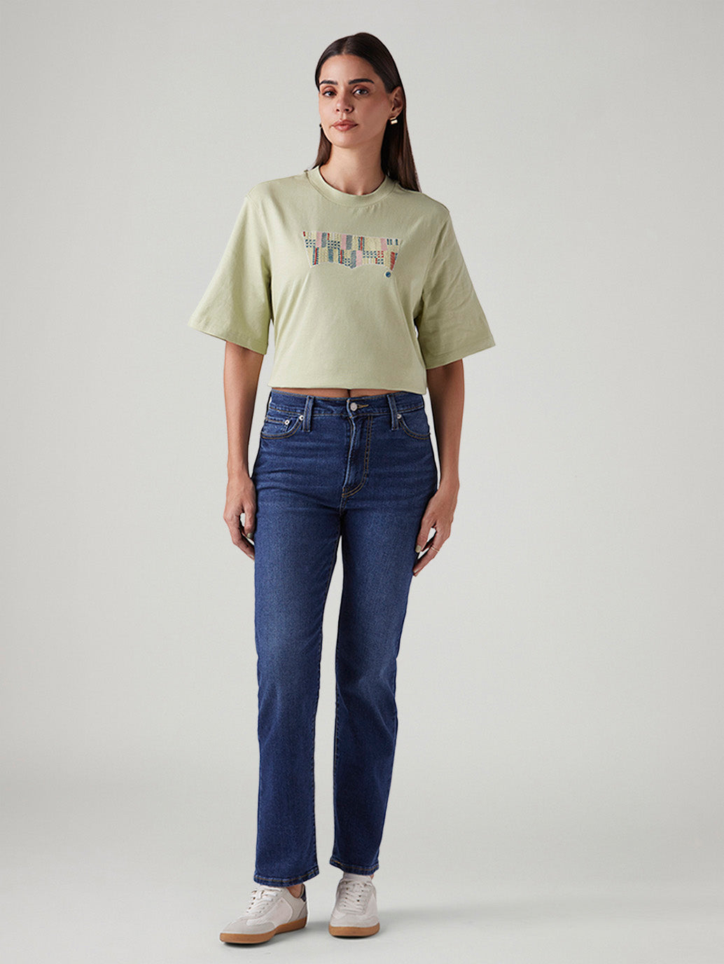 Women's Blue Wedgie Straight Fit High Rise Jeans - Front View