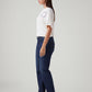 Women's Dark Blue Wedgie Straight Fit High Rise Jeans - Side View