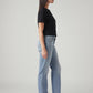Women's Light Blue Wedgie Straight Fit High Rise Jeans - Side View