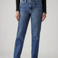 Women's Med Indigo Wedgie Straight Fit High Rise Jeans - Front View