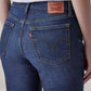 Women's Dark Indigo Wedgie Straight Fit High Rise Jeans - 20 View