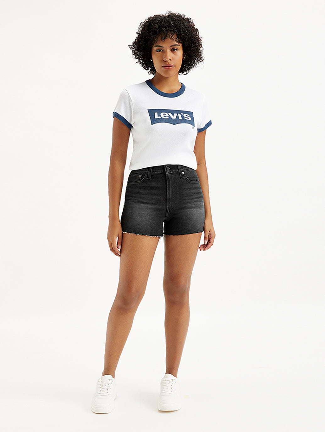 Women's High Rise Black Regular Fit Denim Shorts - 0d9268d8-035c-4dc3-bce5-f84a94713161 View