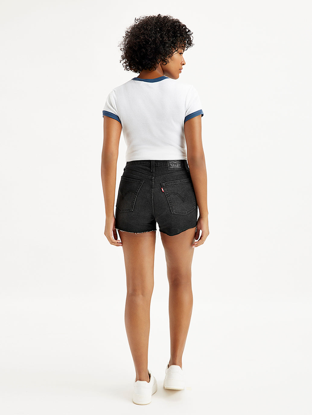 Women's High Rise Black Regular Fit Denim Shorts - c42e7ad1-706c-4f5f-ab92-9b724ae4b711 View