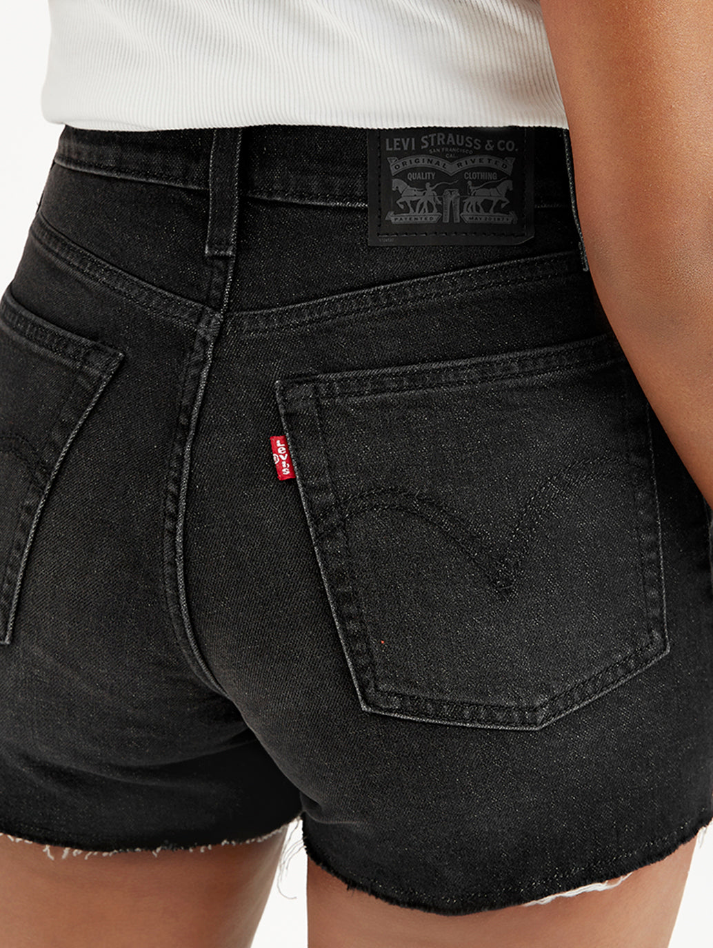 Women's High Rise Black Regular Fit Denim Shorts - ebf74c38-5336-4ec8-9b29-bd10e273edb0 View