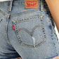 Women's Mid Rise Blue Wedgie Shorts - Detail View