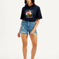 Women's Mid Rise Blue Slim Fit Shorts - Front View