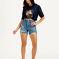 Women's Mid Rise Blue Slim Fit Shorts - Styleshot View