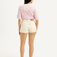 Women's Mid Rise Off White Slim Fit Shorts - Back View