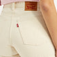 Women's Mid Rise Off White Slim Fit Shorts - Detail View