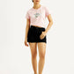 Women's Mid Rise Black Regular Fit Shorts - Styleshot View