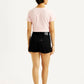 Women's Mid Rise Black Regular Fit Shorts - Back View