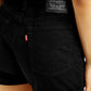 Women's Mid Rise Black Regular Fit Shorts - Detail View