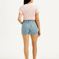 Women's Mid Rise Blue Slim Fit Shorts - Back View