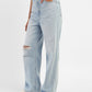 Women's Blue Loose Fit High Rise Jeans - 5be50824-52f7-4868-afbd-8b03c04e4d5e View