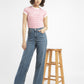Women's Blue Loose Fit High Rise Jeans - StyleShot View