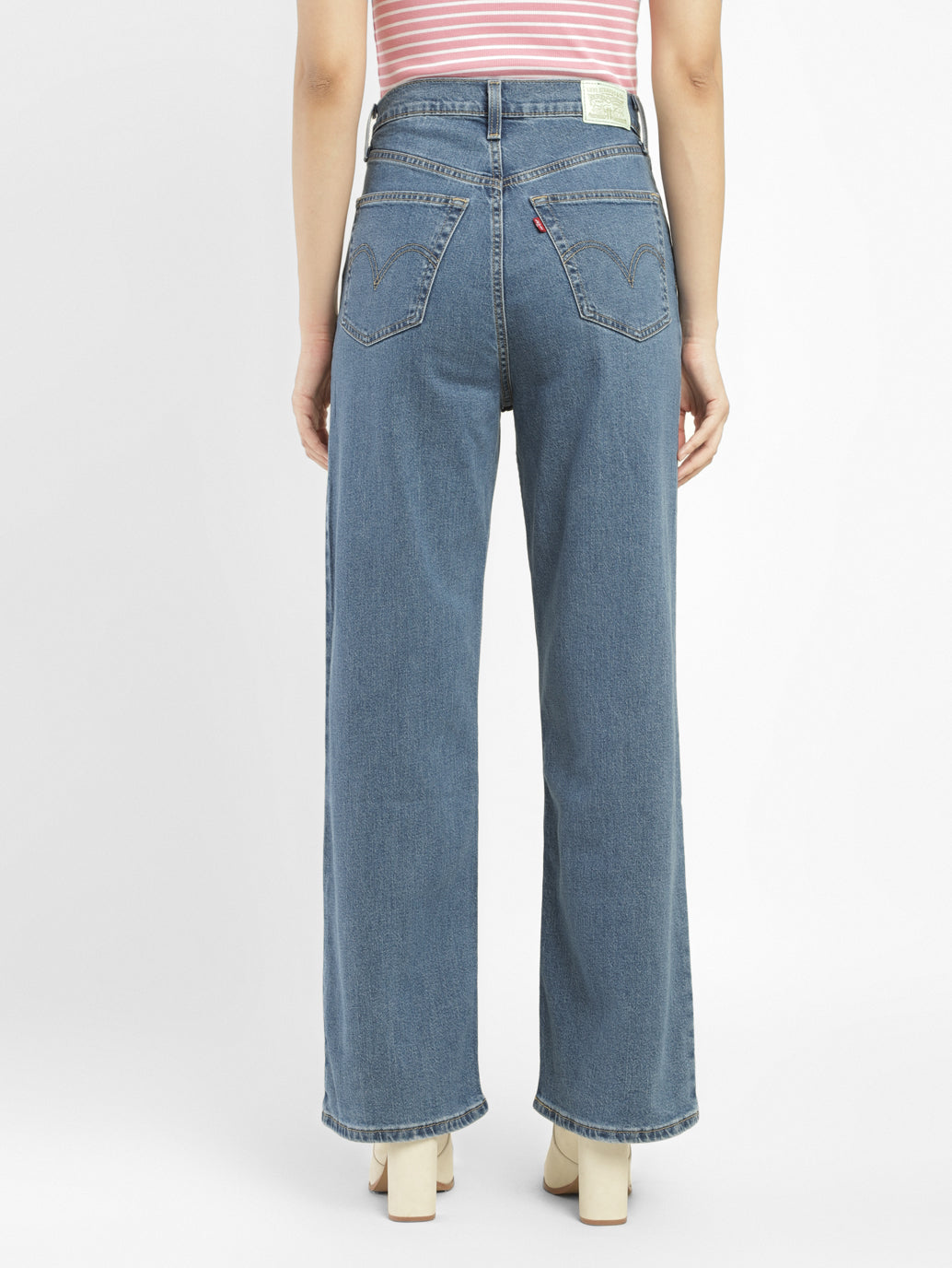 Women's Blue Loose Fit High Rise Jeans - c9480cae-48a5-4d96-9540-61b83c95c10d View