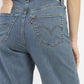 Women's Blue Loose Fit High Rise Jeans - BackDetails View
