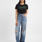 Women's Blue Loose Fit High Rise Jeans - 8843f0e7-c783-4123-8204-4bb6bb11a4ad View