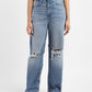 Women's Blue Loose Fit High Rise Jeans - 04edb106-0ab1-408e-8a8b-270bd2dec4c8 View