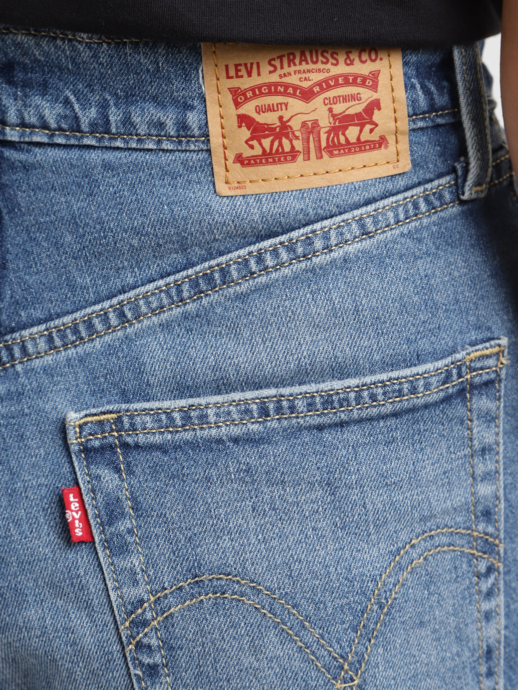 Women's Blue Loose Fit High Rise Jeans - BackDetails View